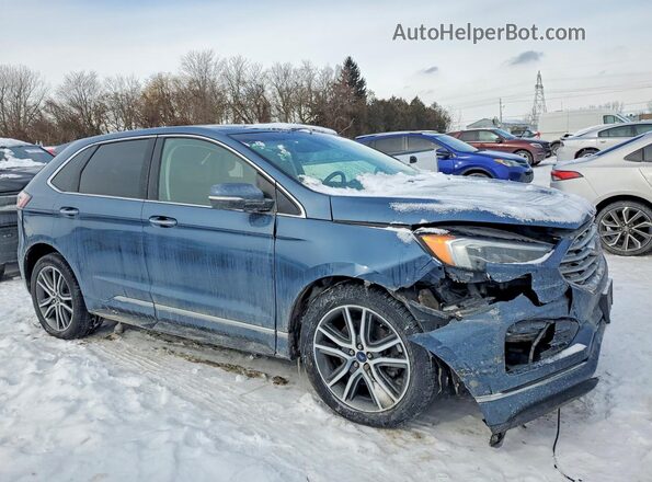 2FMPK4K98KBC65483 2019 FORD EDGE Синий Передняя правая четверть