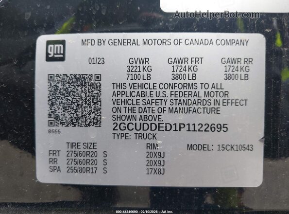 2GCUDDED1P1122695 2023 CHEVROLET SILVERADO Black ძრავის განყოფილების ხედი