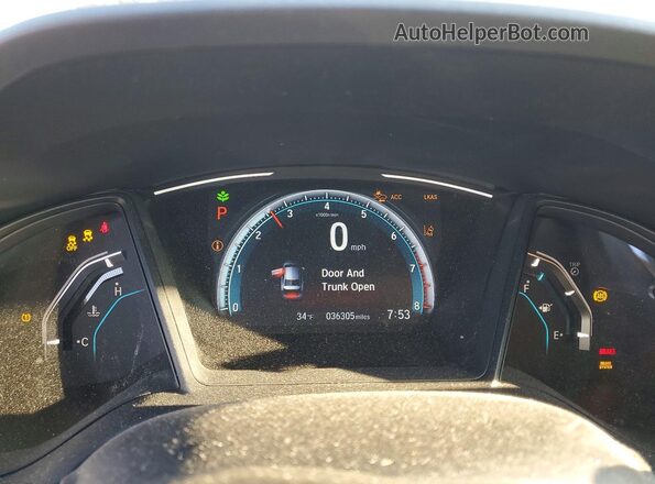 2HGFC2F60KH565809 2019 HONDA CIVIC White Instrument cluster view