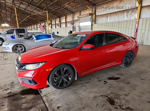 2HGFC2F87KH599733 2019 HONDA CIVIC Red წინა მარცხენა ხედი სამი მეოთხედიდან