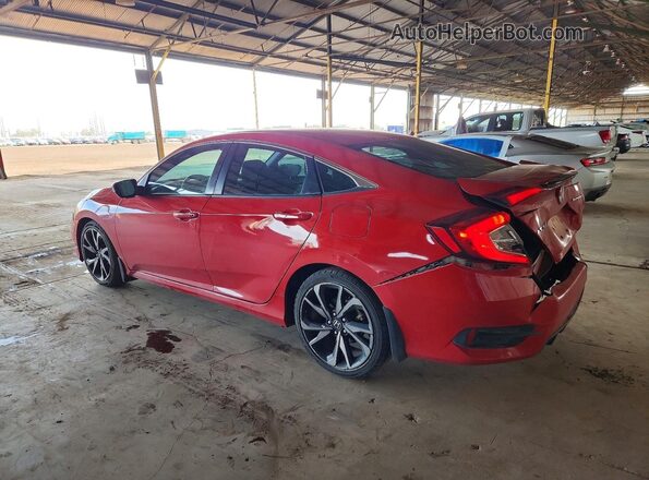 2HGFC2F87KH599733 2019 HONDA CIVIC Red უკანა მარცხენა