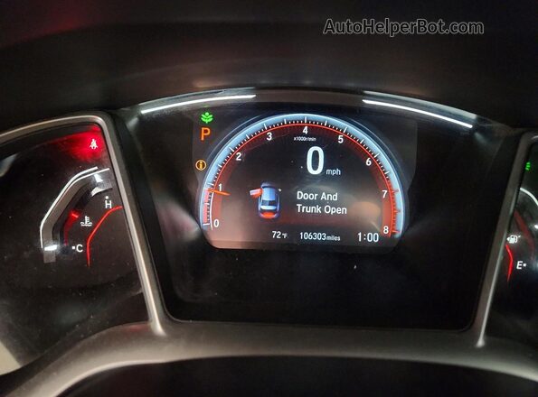 2HGFC2F87KH599733 2019 HONDA CIVIC Red ხელსაწყოთა პანელის ხედი