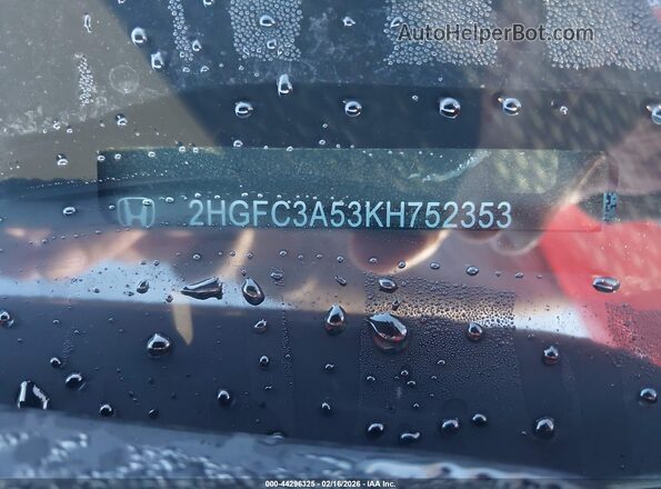 2HGFC3A53KH752353 2019 HONDA CIVIC SI Black Widok komory silnika