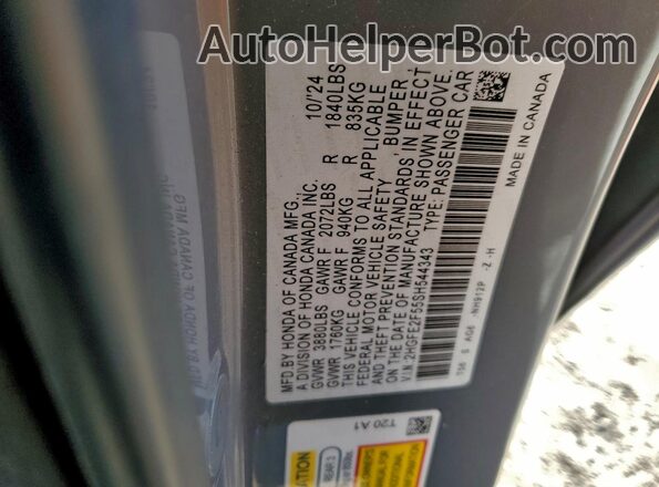 2HGFE2F55SH544343 2025 HONDA CIVIC Серый Вид подкапотного пространства