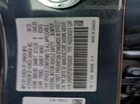2HGFE2F5XTH504230 2026 HONDA CIVIC Charcoal Widok komory silnika