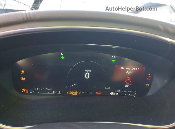 2LMPJ6L98KBL46601 2019 LINCOLN NAUTILUS White Вид щитка приладів