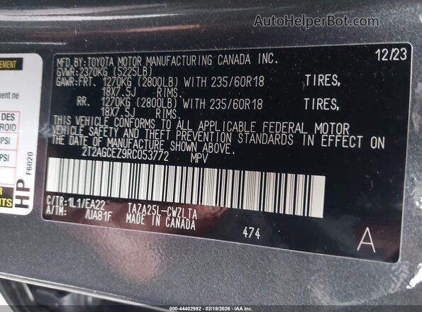 2T2AGCEZ9RC053772 2024 LEXUS NX 350 Серый Вид подкапотного пространства