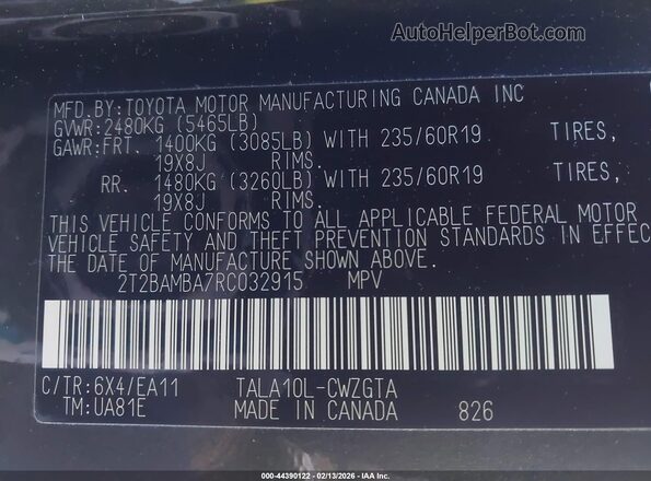 2T2BAMBA7RC032915 2024 LEXUS RX 350 Зеленый Вид подкапотного пространства