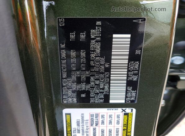 2T2BAMBA7TC071429 2026 LEXUS RX Green Widok wnętrza 360 stopni