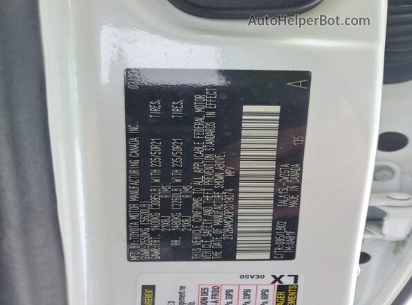 2T2BAMCA0PC018074 2023 LEXUS RX White Widok wnętrza 360 stopni