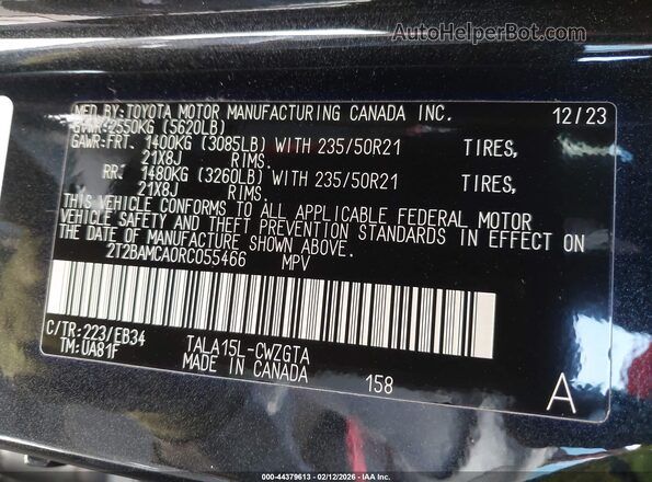 2T2BAMCA0RC055466 2024 LEXUS RX 350 Черный Вид подкапотного пространства