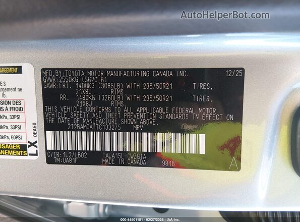 2T2BAMCA1TC133275 2026 LEXUS RX 350 Серебряный Вид подкапотного пространства