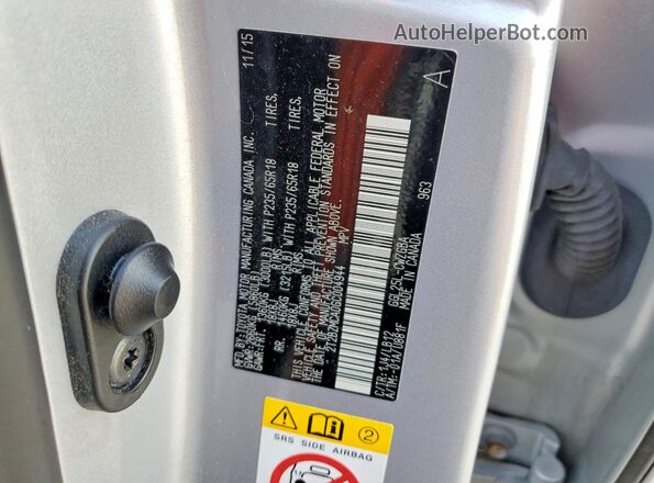 2T2BZMCA0GC004944 2016 LEXUS RX Серебряный Вид наклейки с VIN-кодом