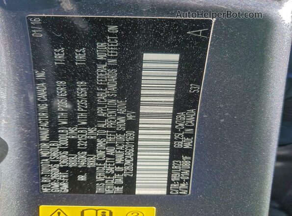 2T2BZMCA8GC011690 2016 LEXUS RX Серый Вид наклейки с VIN-кодом