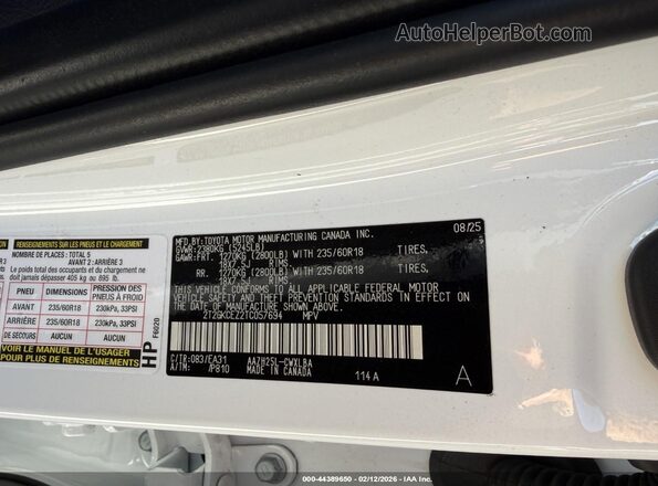 2T2GKCEZ2TC057694 2026 LEXUS NX 350H White ძრავის განყოფილების ხედი