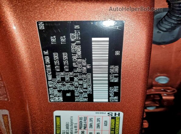 2T2GKCEZ6SC038869 2025 LEXUS NX Brown Vista de la etiqueta del VIN