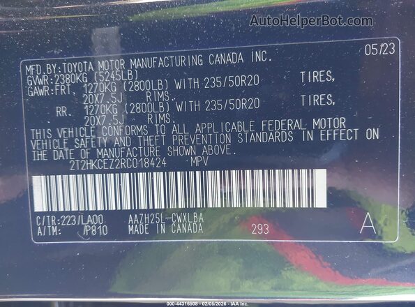 2T2HKCEZ2RC018424 2024 LEXUS NX 350H Black Widok komory silnika