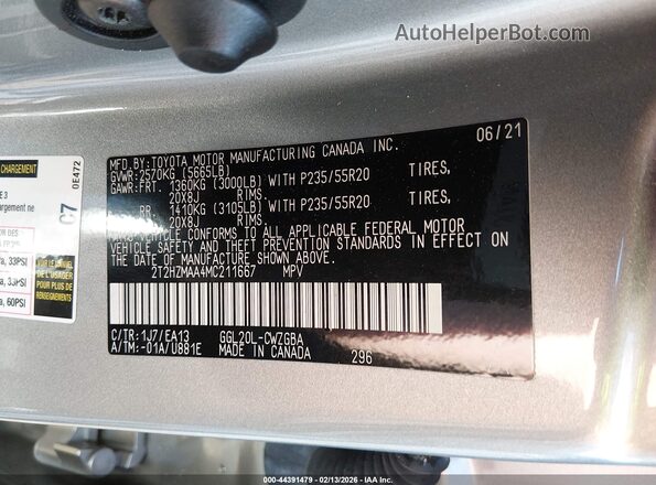2T2HZMAA4MC211667 2021 LEXUS RX 350 Серебряный Вид подкапотного пространства