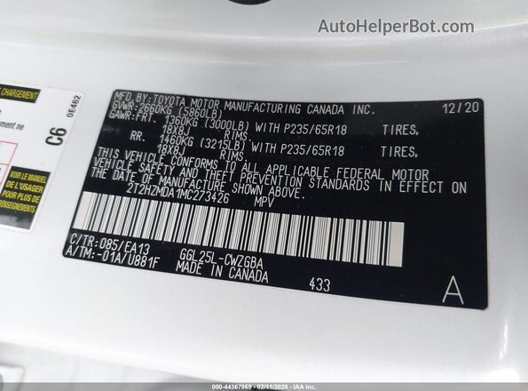 2T2HZMDA1MC273426 2021 LEXUS RX 350 Белый Вид подкапотного пространства