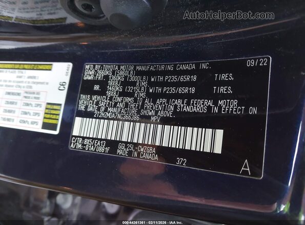 2T2HZMDA7NC366386 2022 LEXUS RX 350 Blue Widok komory silnika
