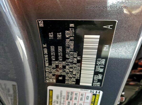 2T2KGCEZ0TC097316 2026 LEXUS NX Gray Widok naklejki z numerem VIN