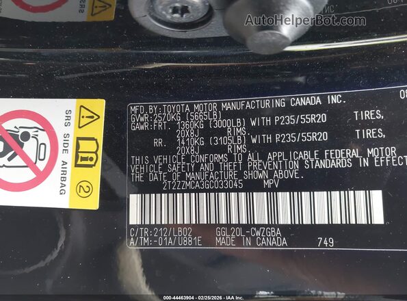 2T2ZZMCA3GC033045 2016 LEXUS RX 350 Черный Вид подкапотного пространства