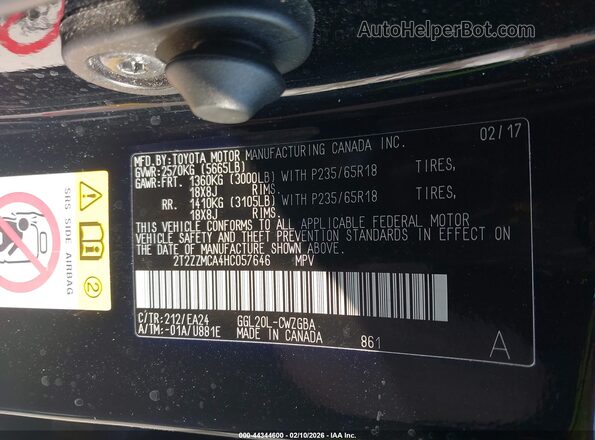 2T2ZZMCA4HC057646 2017 LEXUS RX 350 Черный Вид подкапотного пространства