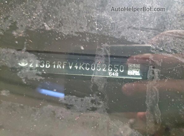 2T3B1RFV4KC052650 2019 TOYOTA LE Красный Вид наклейки с VIN-кодом