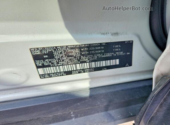 2T3EWRFV6LW095028 2020 TOYOTA RAV White Вид наклейки з VIN-кодом