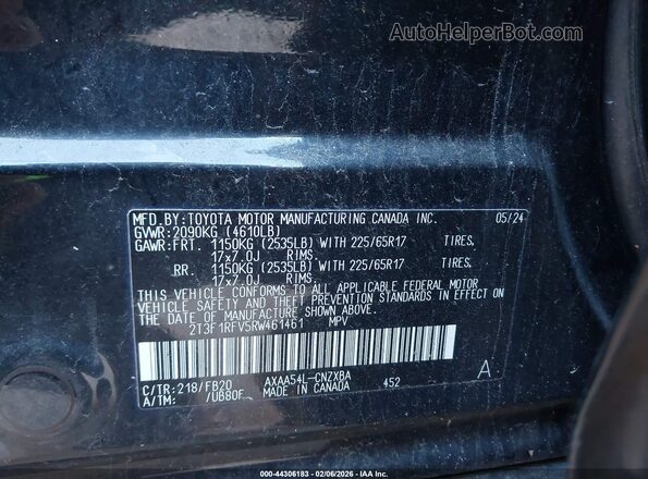 2T3F1RFV5RW461461 2024 TOYOTA LE Black Widok komory silnika