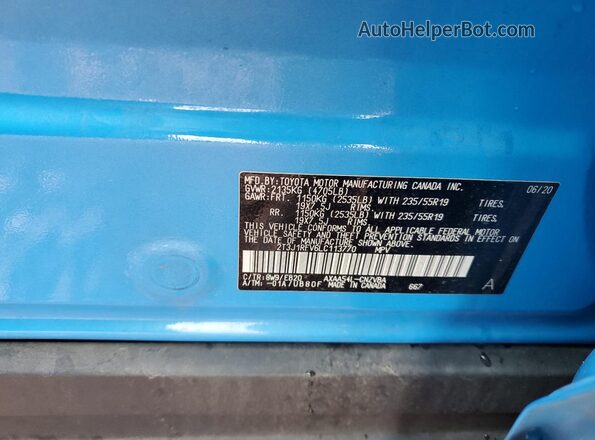2T3J1RFV6LC113770 2020 TOYOTA RAV4 Синий Панорамный вид салона 360°