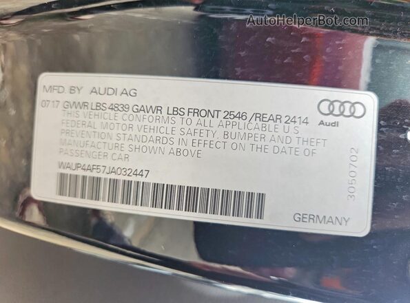 WAUP4AF57JA032447 2018 AUDI S5 Black Սալոնի 360 աստիճան տեսք