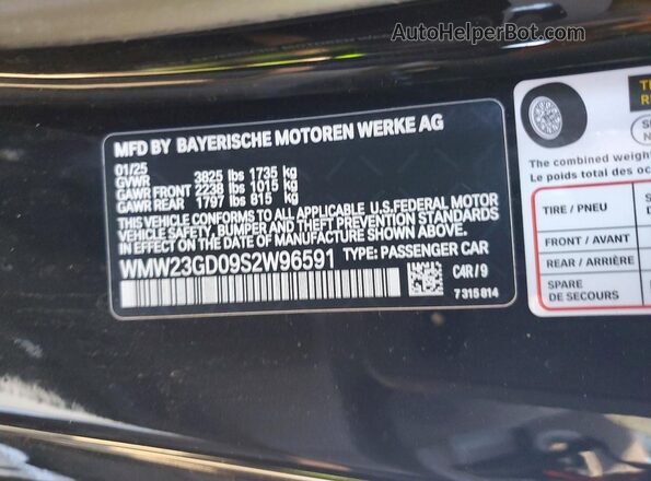 WMW23GD09S2W96591 2025 MINI COOPER Черный 