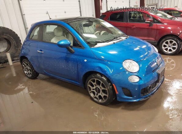 3C3CFFKH7JT511537 2018 FIAT 500 Синий Передняя правая четверть