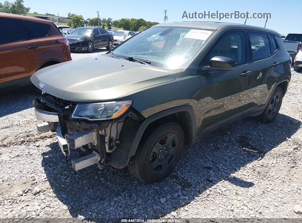 3C4NJCAB4KT763245 2019 JEEP COMPASS Зеленый Передняя левая четверть
