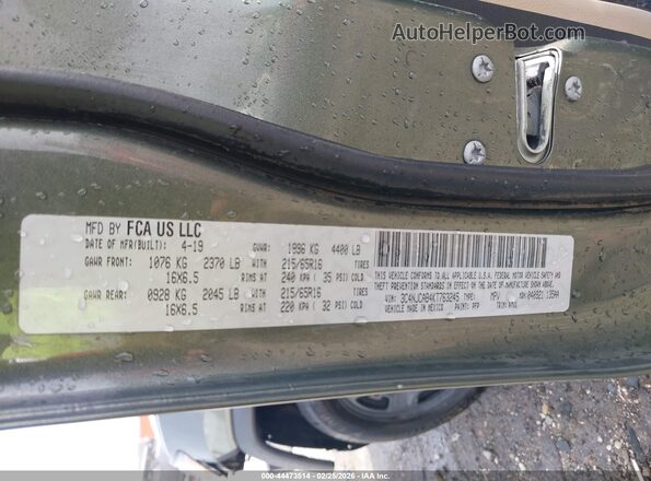3C4NJCAB4KT763245 2019 JEEP COMPASS Зеленый Вид подкапотного пространства