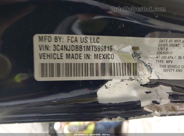 3C4NJDBB1MT599816 2021 JEEP COMPASS Синий Вид подкапотного пространства