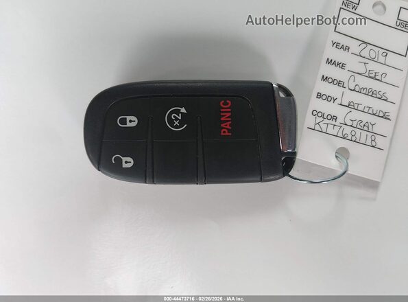 3C4NJDBB5KT768118 2019 JEEP COMPASS Gray Widok deski rozdzielczej