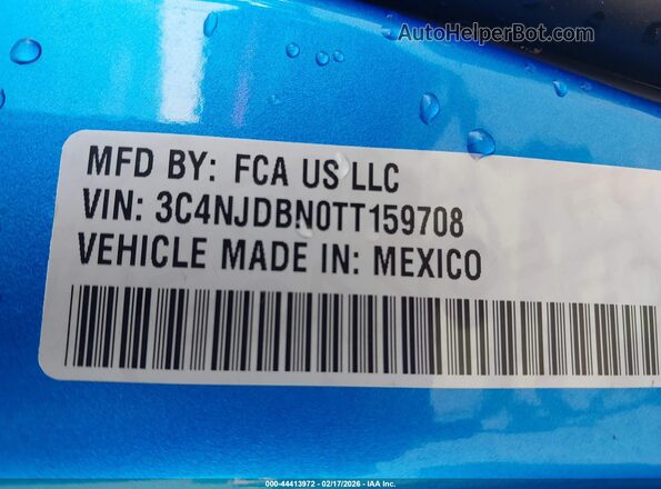 3C4NJDBN0TT159708 2026 JEEP COMPASS Синий Вид подкапотного пространства