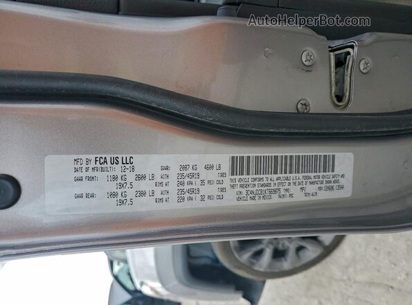 3C4NJDCB1KT669875 2019 JEEP COMPASS Gray VIN კოდის სტიკერის ხედი