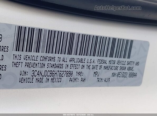 3C4NJDCB6HT627890 2017 JEEP NEW COMPASS Белый Вид подкапотного пространства