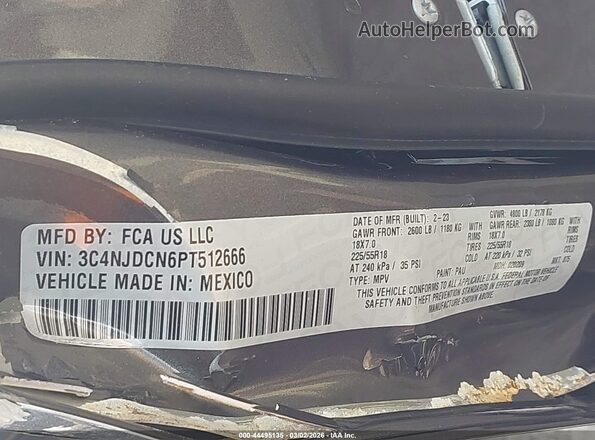 3C4NJDCN6PT512666 2023 JEEP COMPASS Серый Вид подкапотного пространства