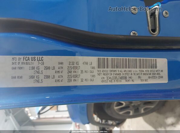 3C4NJDDB5JT485598 2018 JEEP COMPASS Синий Вид подкапотного пространства