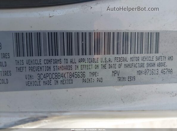 3C4PDCBB4KT845636 2019 DODGE JOURNEY Белый Вид подкапотного пространства
