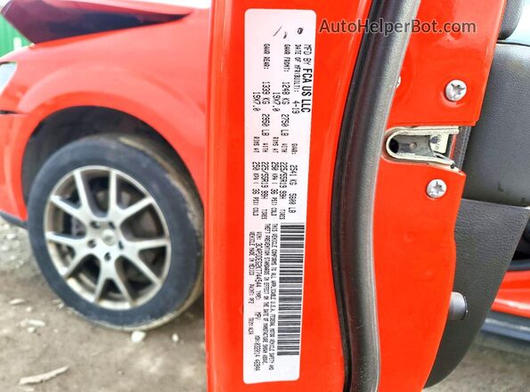3C4PDDEG2KT744544 2019 DODGE JOURNEY Orange VIN კოდის სტიკერის ხედი