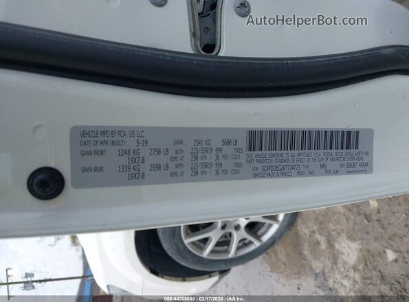 3C4PDDEG2KT774773 2019 DODGE JOURNEY White Вид підкапотного простору