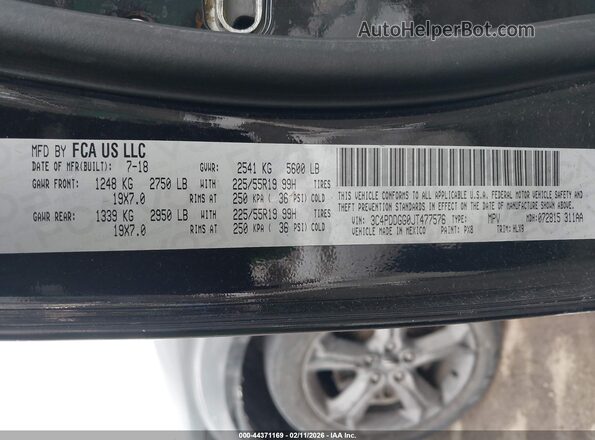 3C4PDDGG0JT477576 2018 DODGE JOURNEY Black Vista del compartimento del motor