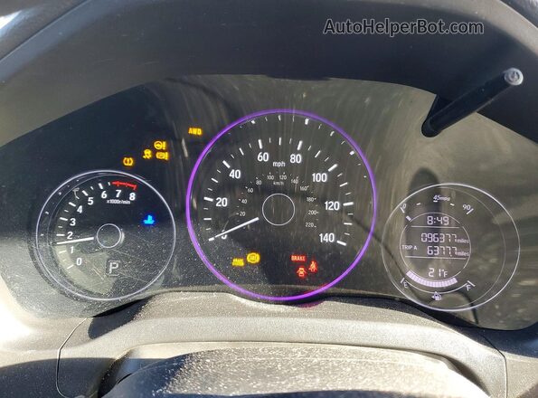 3CZRU6H3XKG705698 2019 HONDA HR-V Gray Вид щитка приладів