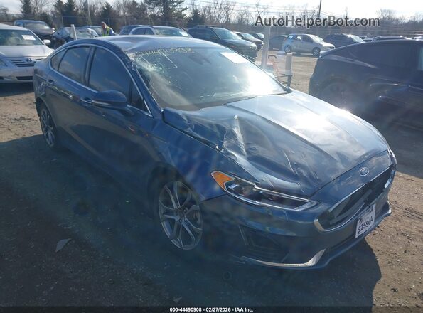 3FA6P0CD9KR252763 2019 FORD FUSION Синий Передняя правая четверть