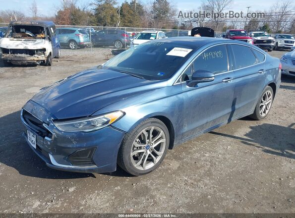 3FA6P0CD9KR252763 2019 FORD FUSION Синий Передняя левая четверть